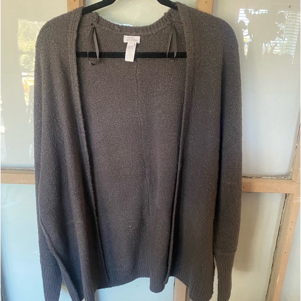 Cozy cardigan with cool "seams" and flattering design! See pic for more details!
